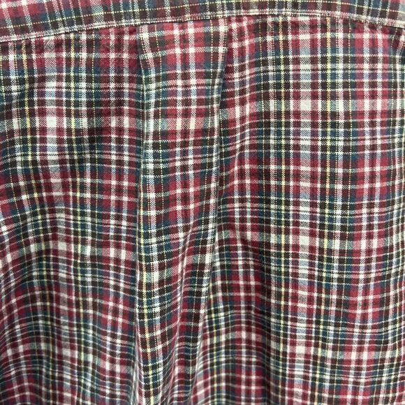 Vintage Polo Jeans Co Ralph Lauren Red Green Plaid Shirt Button Up Mens Large - Picture 6 of 7